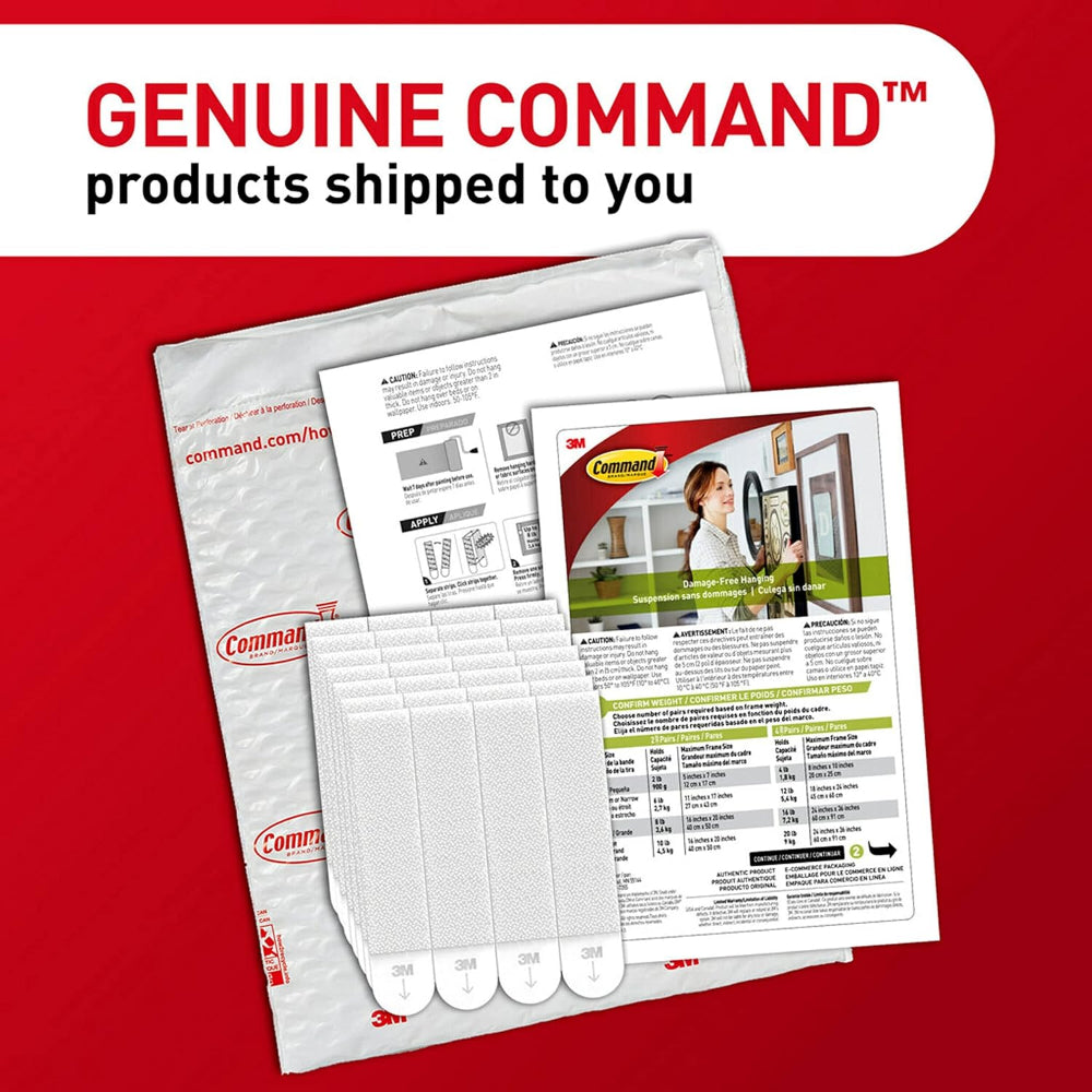 COMMAND LARGE PICTURE HANGING STRIPS, 120 WHITE ADHESIVE PAIRS