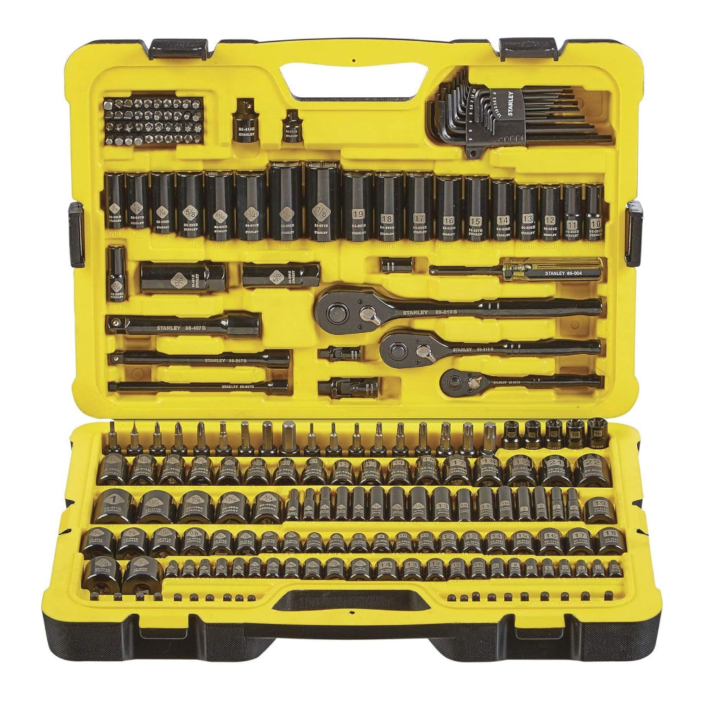 STANLEY PROFESSIONAL GRADE BLACK CHROME NEW MECHANICS TOOL SET (SOCKET SET-229 PIECES)
