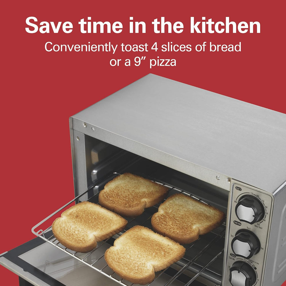 HAMILTON BEACH COUNTERTOP TOASTER OVEN & PIZZA MAKER, STAINLESS STEEL (31401)
