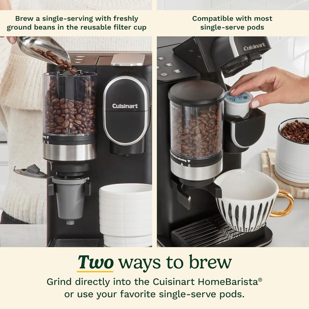 CUISINART DGB-2 SINGLE SERVE COFFEE MAKER + COFFEE GRINDER, 48 OZ, BLACK