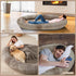 LARGE HUMAN DOG BED WITH BLANKET, BROWN