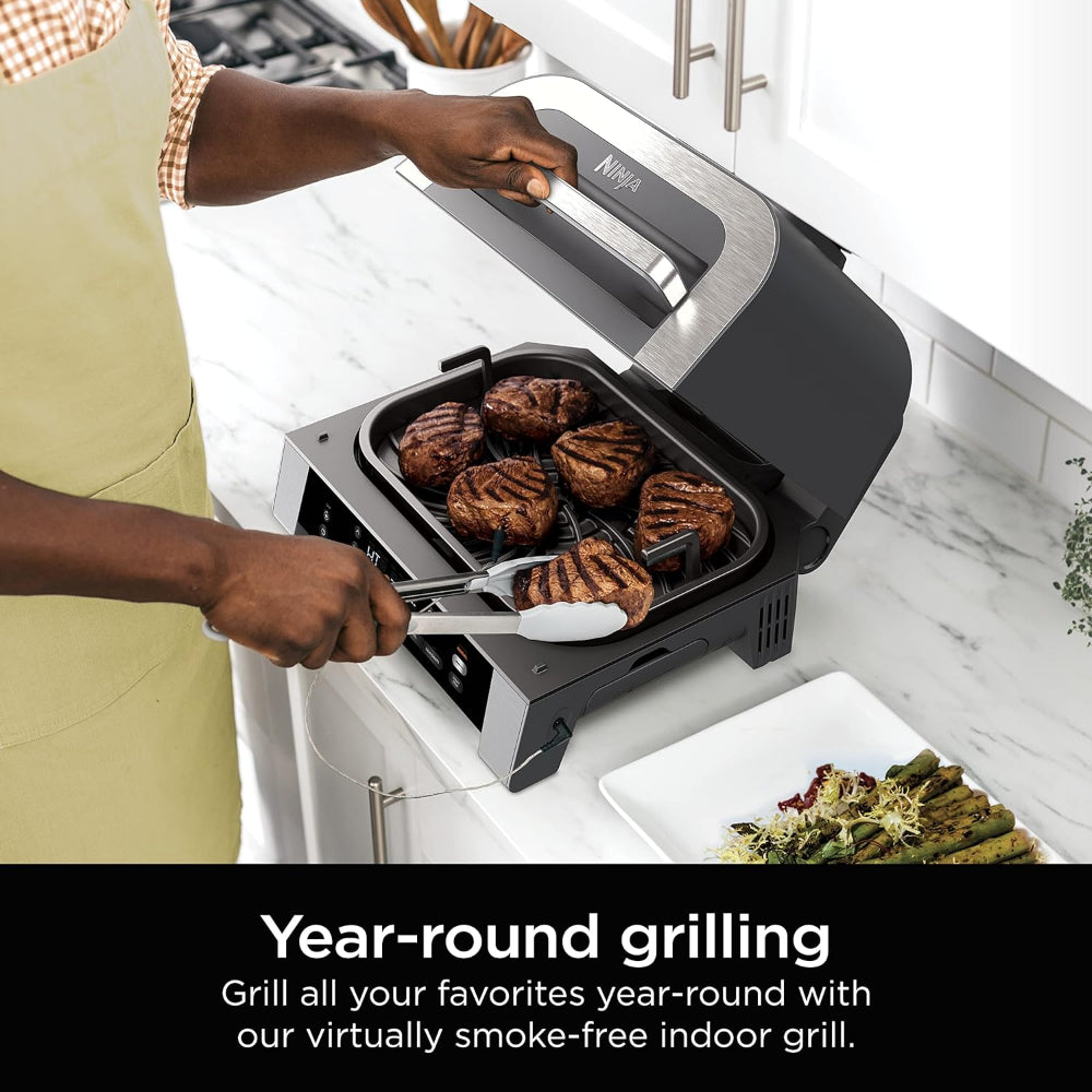 NINJA DG551 FOODI SMART XL 6-IN-1 INDOOR GRILL WITH FOODI SMART THERMOMETER