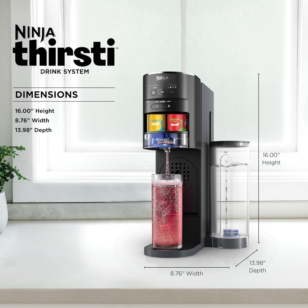 NINJA THIRSTI DRINK SYSTEM, SODA MAKER – WC1001, BLACK