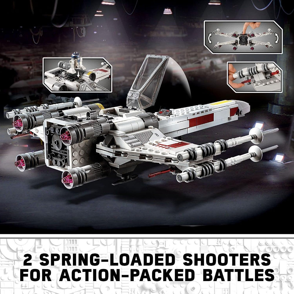 LEGO STAR WARS LUKE SKYWALKER'S X-WING FIGHTER 75301 BUILDING SET – WITH PRINCESS LEIA MINIFIGURE, R2-D2 DROID FIGURE, AND JEDI SPACESHIP