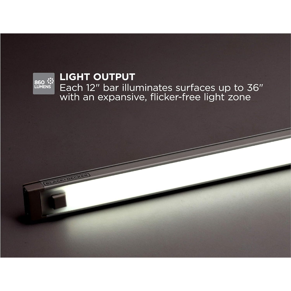 BLACK+DECKER LED UNDER CABINET LIGHTING KIT, 2-BARS, 12INCH
