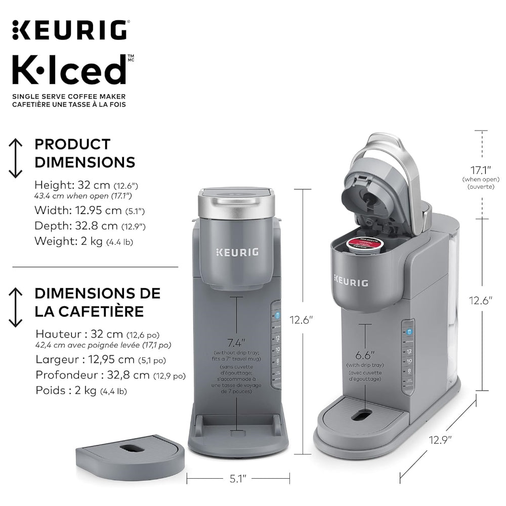 KEURIG K-ICED SINGLE SERVE COFFEE MAKER, GRAY