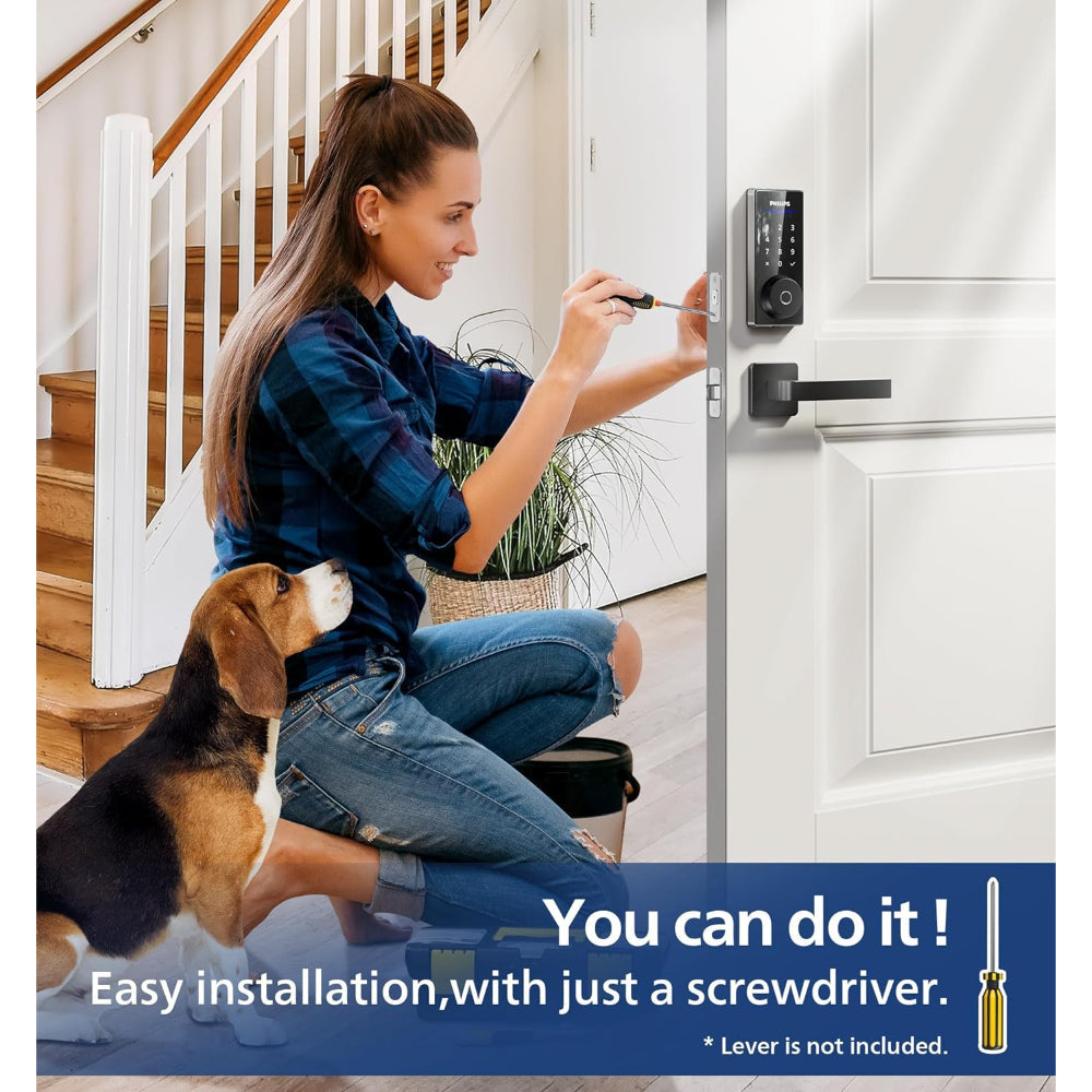 PHILIPS FINGERPRINT DOOR LOCK, KEYLESS ENTRY - SATIN NICKEL