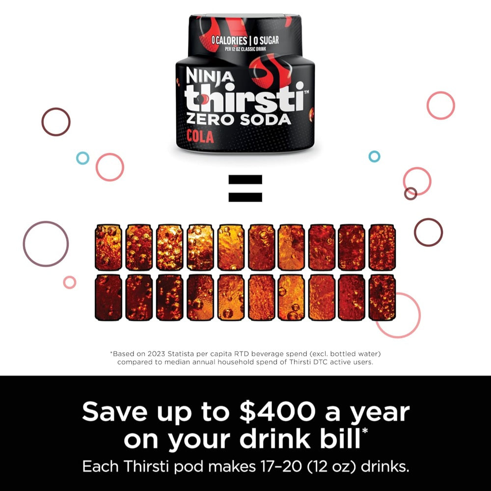 NINJA THIRSTI DRINK SYSTEM, SODA MAKER – WC1001, BLACK