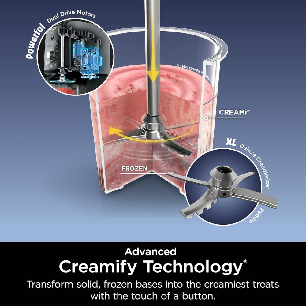 NINJA NC501 CREAMI DELUXE 11-IN-1 ICE CREAM & FROZEN TREAT MAKER, XL CAPACITY, SILVER