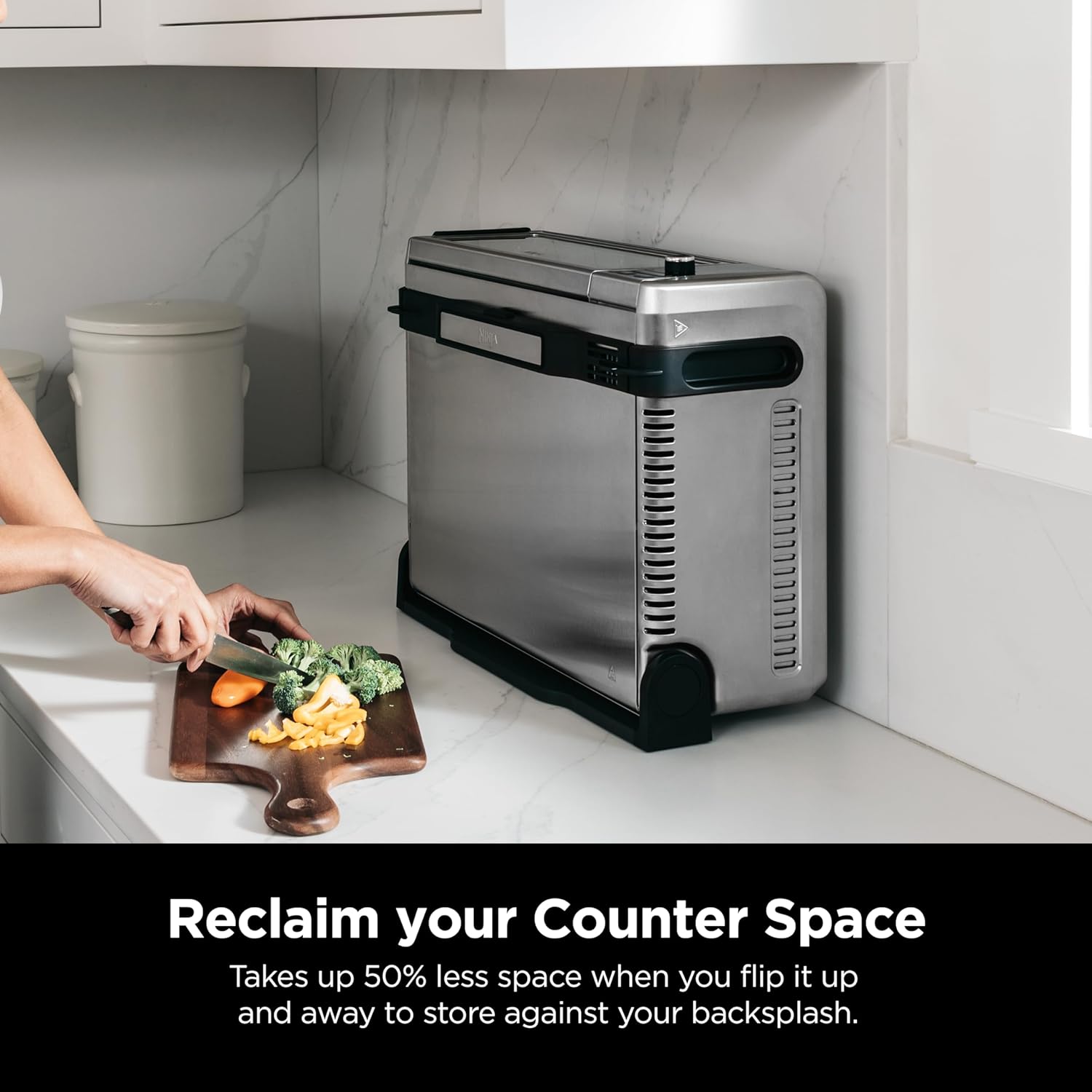 NINJA SP101 DIGITAL AIR FRY COUNTERTOP OVEN, 8-IN-1 FUNCTIONALITY, WITH AIR FRY BASKET, WIRE RACK & CRUMB TRAY, SILVER