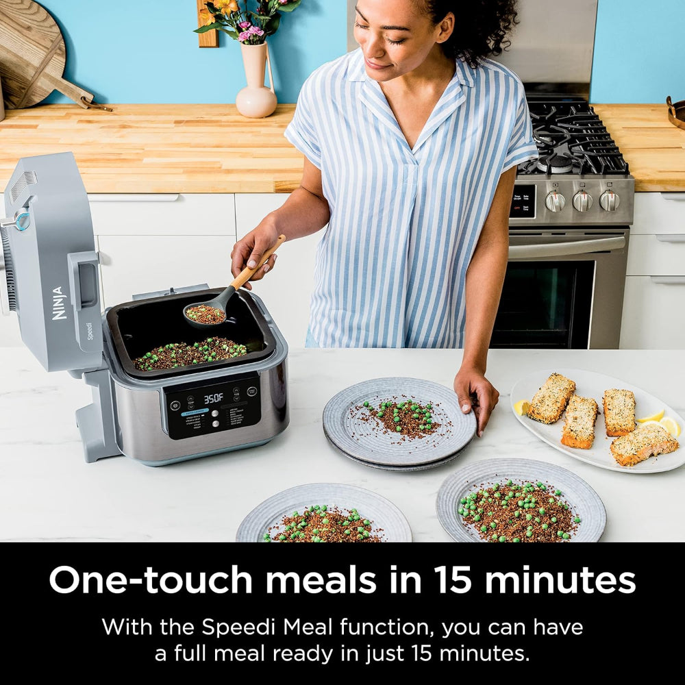 NINJA SF301 SPEEDI RAPID COOKER & AIR FRYER, 6-QT CAPACITY – SEA SALT GRAY