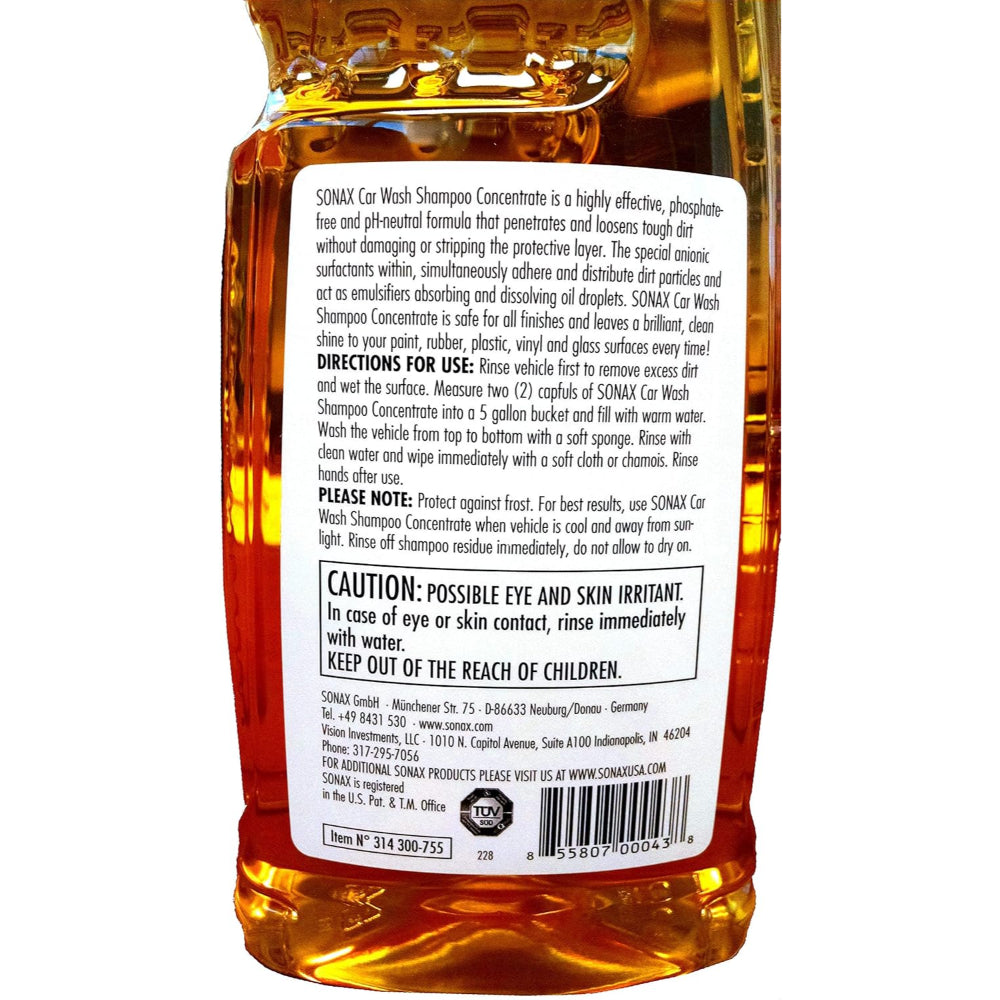 SONAX 314300-755 CAR WASH SHAMPOO CONCENTRATE, 33.8 FL. OZ.