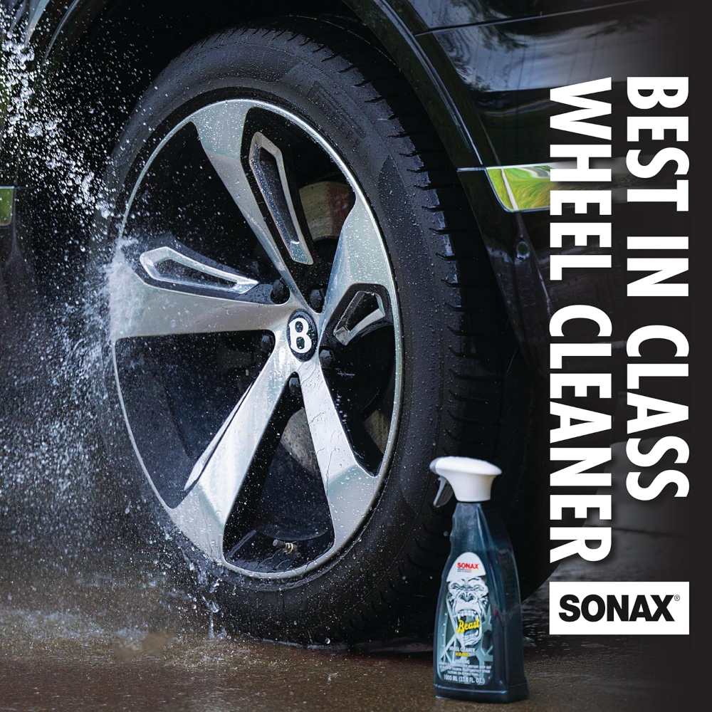 SONAX THE BEAST WHEEL CLEANER, 33.8 FL. OZ (1L), CLEAR