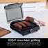 NINJA GR100C SIZZLE SMOKELESS INDOOR GRILL, 14'' NONSTICK GRILL PLATE