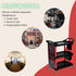 KOLTOOV MULTIFUNCTIONAL BLACK / RED 3-TIER UTILITY CART FOR CAR DETAILING WITH HANGING STORAGE, TOOL HOLDERS, SIDE HANGING PLATE AND HOOKS