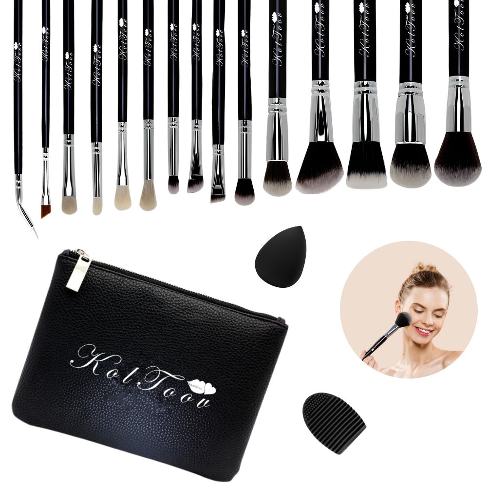 KOLTOOV 15PCS BRUSH MAKEUP BAG GIFT SET