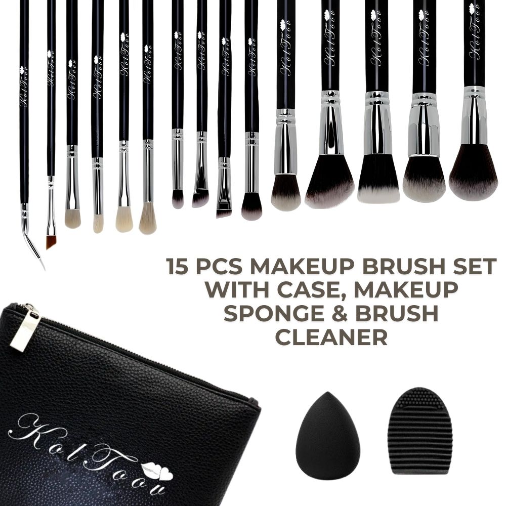 KOLTOOV 15PCS BRUSH MAKEUP BAG GIFT SET