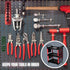 KOLTOOV MULTIFUNCTIONAL BLACK / RED 3-TIER UTILITY CART FOR CAR DETAILING WITH HANGING STORAGE, TOOL HOLDERS, SIDE HANGING PLATE AND HOOKS