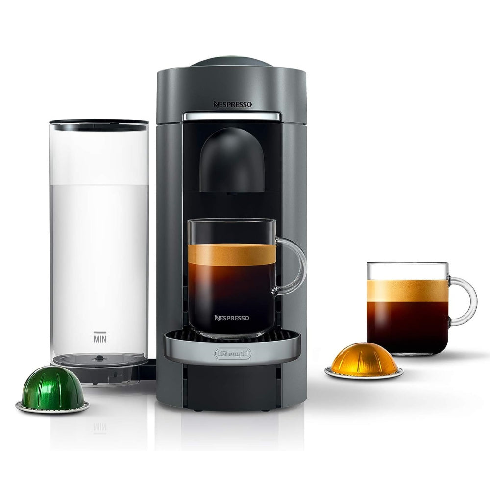 NESPRESSO VERTUO PLUS COFFEE AND ESPRESSO MAKER BY DE'LONGHI, 60 OZ, TITAN