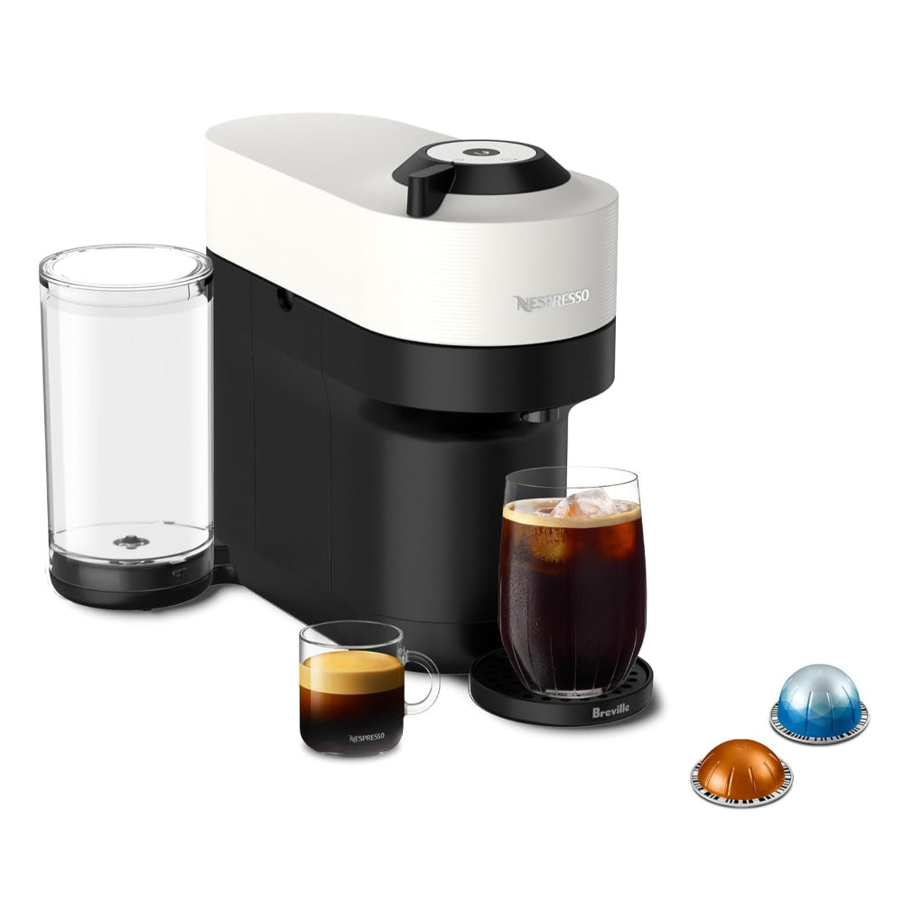 NESPRESSO VERTUO POP+ COFFEE AND ESPRESSO MAKER BY BREVILLE, COCONUT WHITE