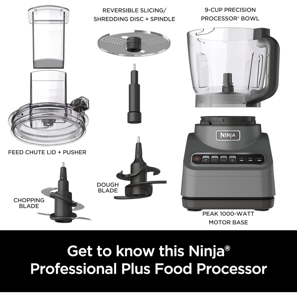 NINJA BN601 PROFESSIONAL PLUS FOOD PROCESSOR, 1000 PEAK WATTS, SILVER