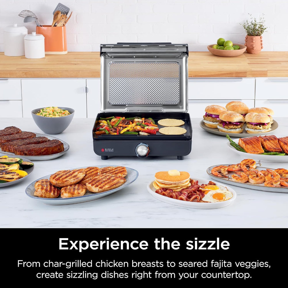 NINJA GR101 SIZZLE SMOKELESS INDOOR GRILL & GRIDDLE