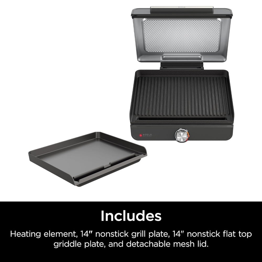 NINJA GR101 SIZZLE SMOKELESS INDOOR GRILL & GRIDDLE