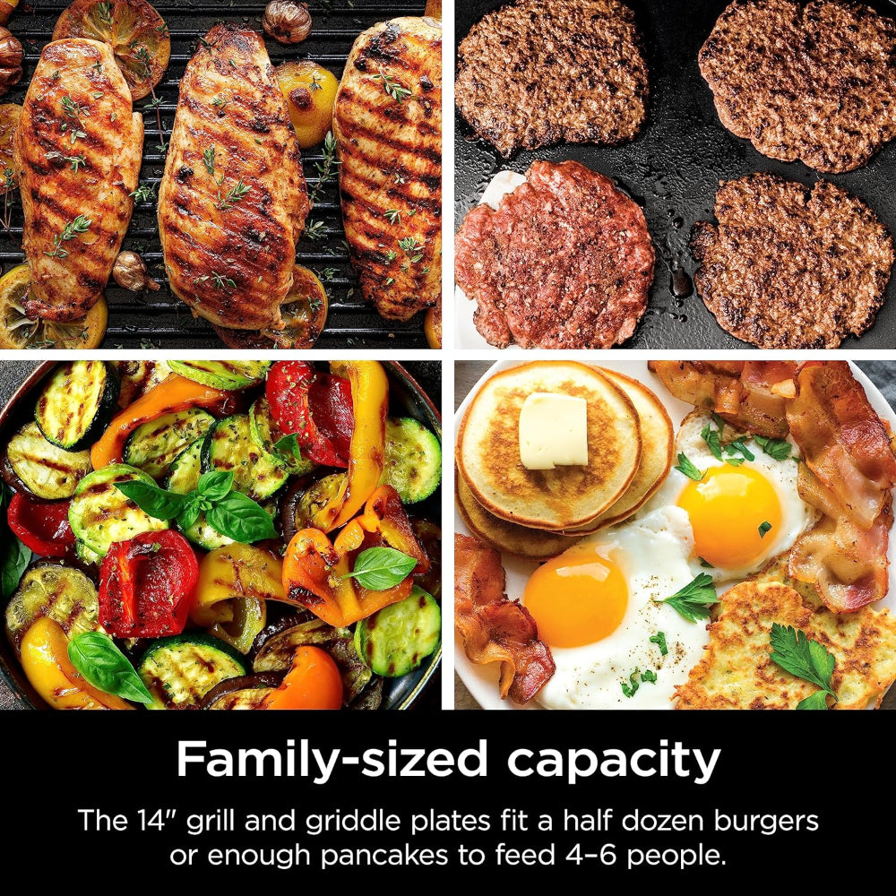 NINJA GR101 SIZZLE SMOKELESS INDOOR GRILL & GRIDDLE