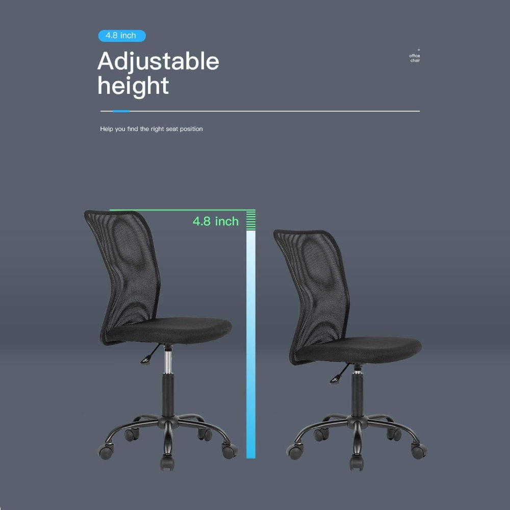 OFFICLEVER ERGONOMIC OFFICE BACK ROLLING SWIVEL CHAIR, BLACK