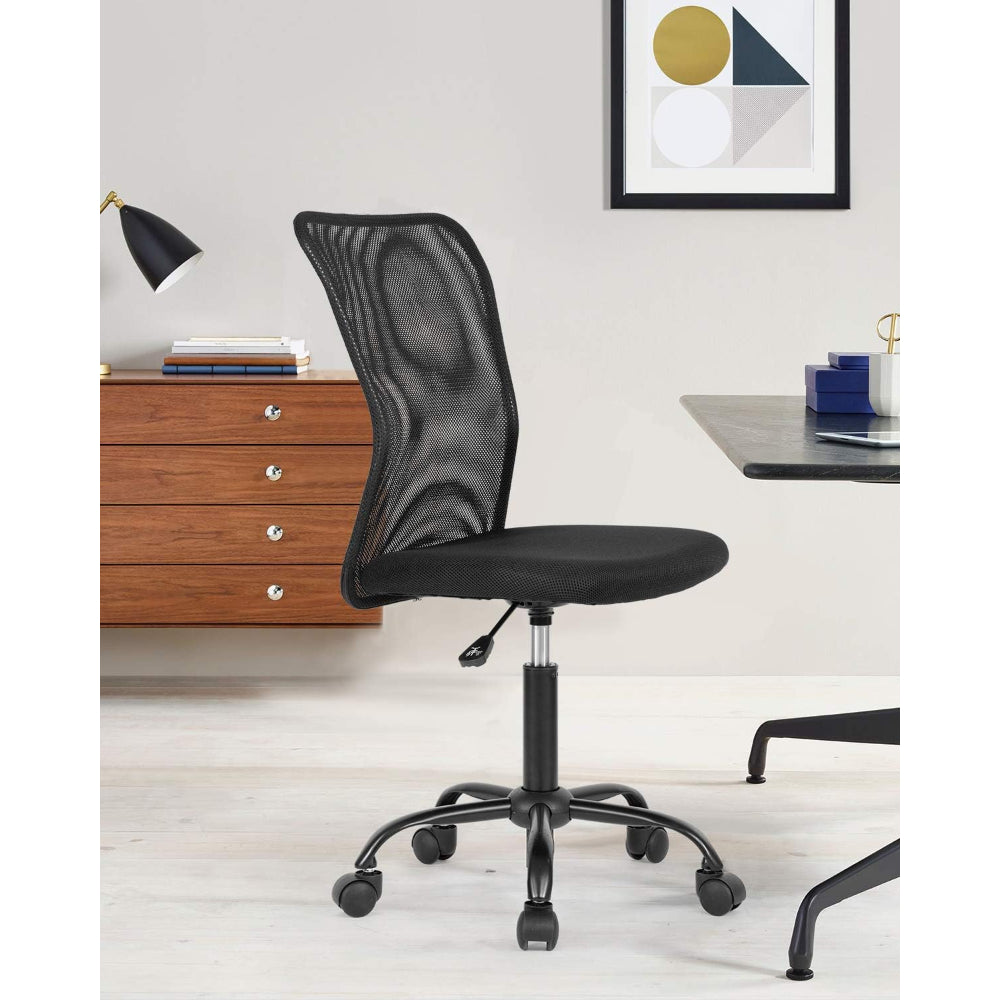 OFFICLEVER ERGONOMIC OFFICE BACK ROLLING SWIVEL CHAIR, BLACK