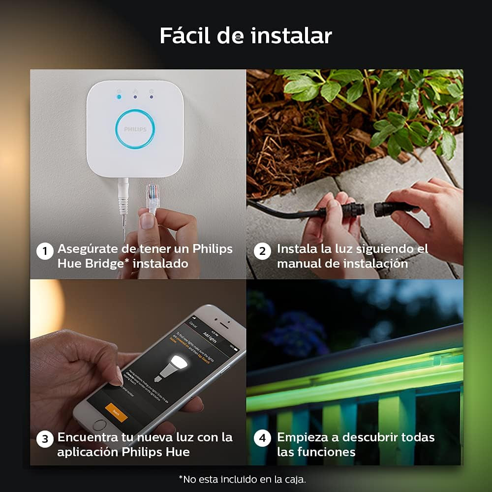 PHILIPS HUE LILY WHITE & COLOR OUTDOOR SPOT LIGHT BASE KIT (HUE HUB REQUIRED)