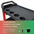 KOLTOOV MULTIFUNCTIONAL BLACK / RED 3-TIER UTILITY CART FOR CAR DETAILING WITH HANGING STORAGE, TOOL HOLDERS, SIDE HANGING PLATE AND HOOKS