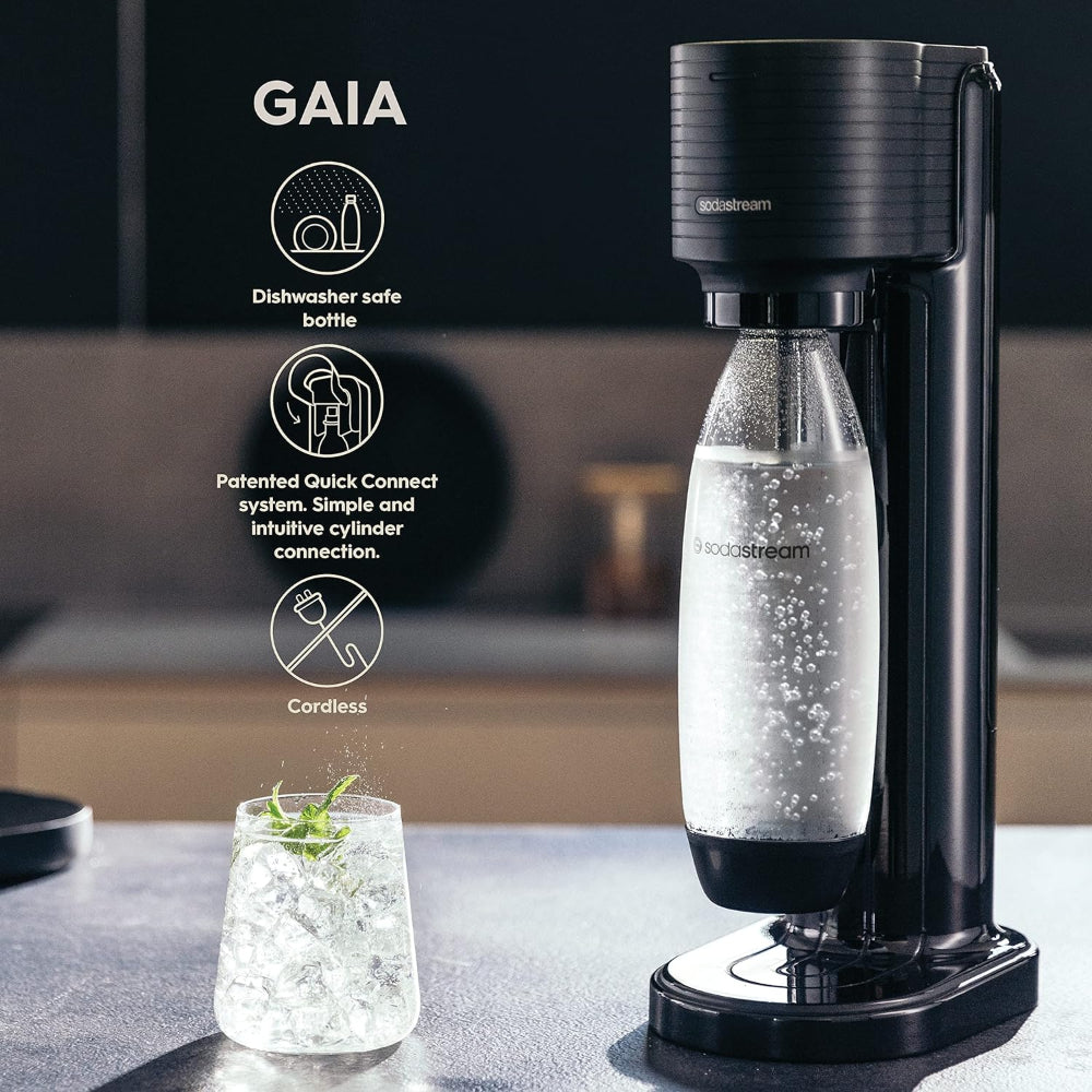 SODASTREAM GAIA SPARKLING WATER MAKER, BLACK