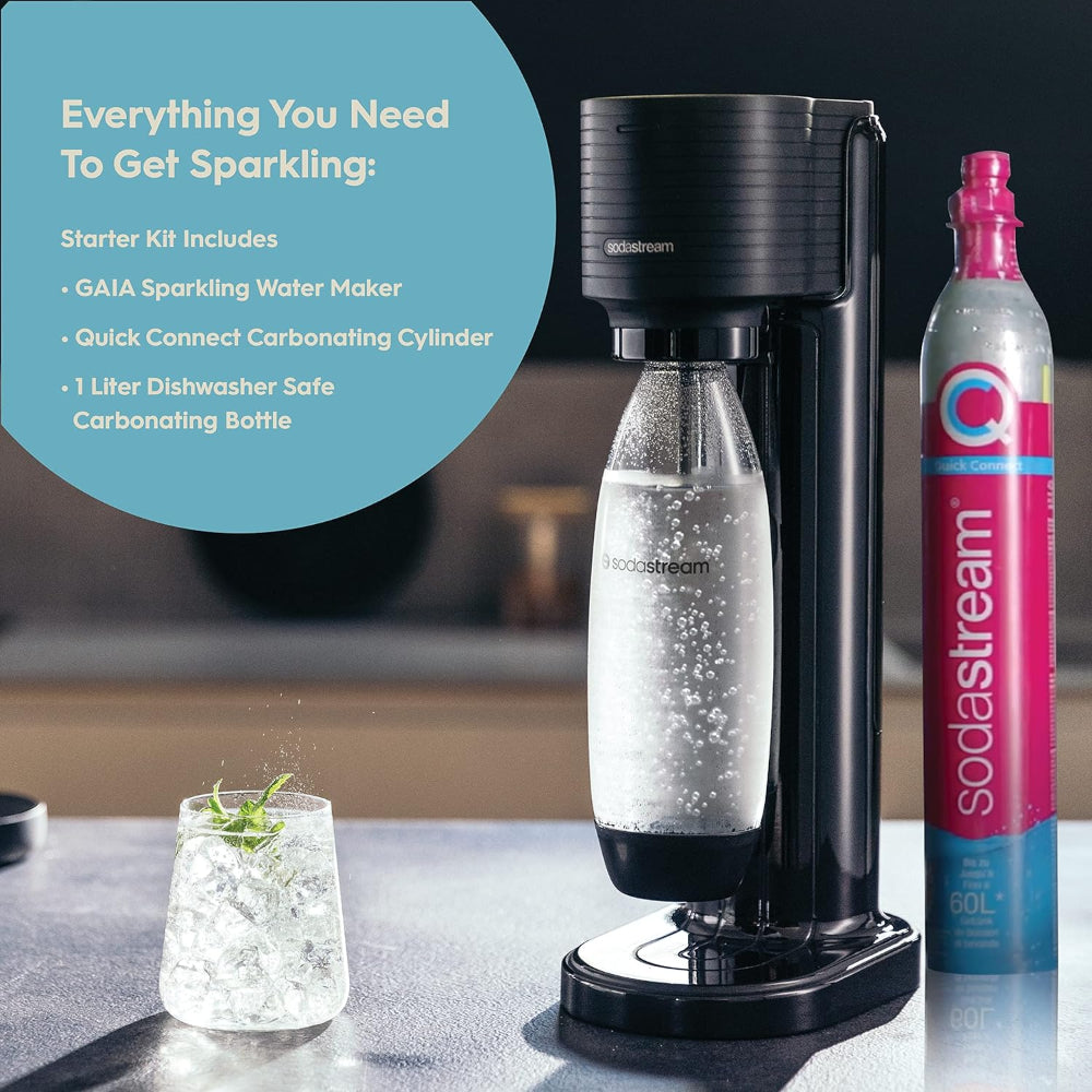 SODASTREAM GAIA SPARKLING WATER MAKER, BLACK